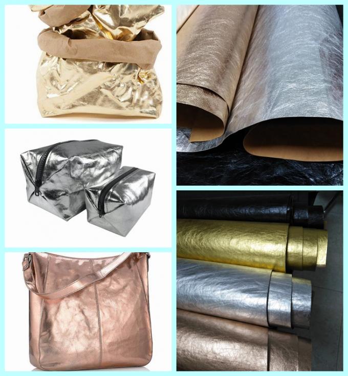 Prewashed / Full Washed Kraft Fabric Paper 0.55mm Gold Silver Rose Gold Color
