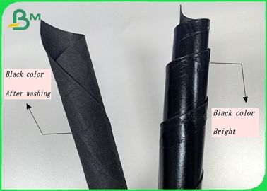 Genişlik 150 cm × 110 yard Fiber 0.55mm El Çantaları Için Siyah Renk Yıkanabilir Kraft Kağıt