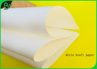 Kağıt Torba Yapımı İçin% 100 Virgin Pulp Kullanımlık Beyaz Kraft Kağıt Rulo