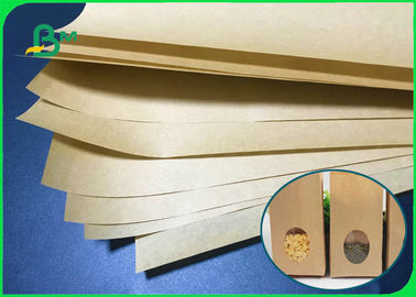 Paketleme Fasulye için 30gr ila 45gr 640 * 900mm Gıda Sınıfı Kahverengi Kraft Kağıt