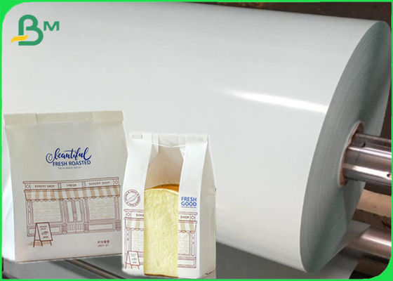 Ekmek paketleme çantası için yağa dayanıklı 40gsm 50gsm PE Kaplı Kraft Kağıt Rulo