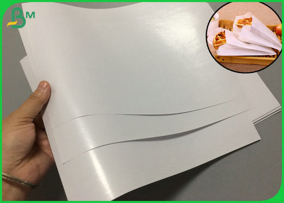 80gr 100gr PE Kaplı Beyaz Kağıt Restoran Kağıt Torbalar İçin Gres Dayanıklı