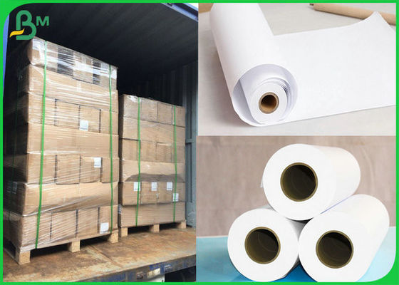 20LB 24" 36" geniş x 150ft 2 inç Core White Bond Roll Paper For Architectural Design