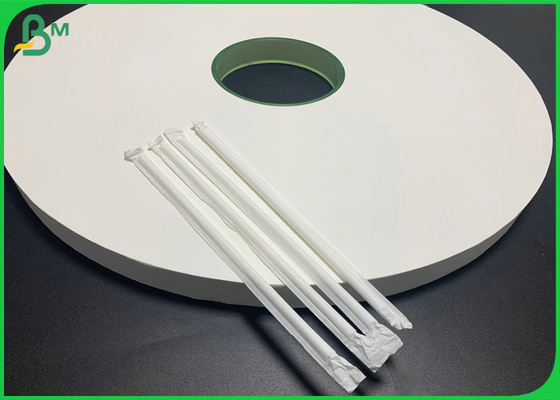 Plastik Hasır Sarma için Pürüzsüzlük 53mm 28gsm Beyaz Kraft Kağıt