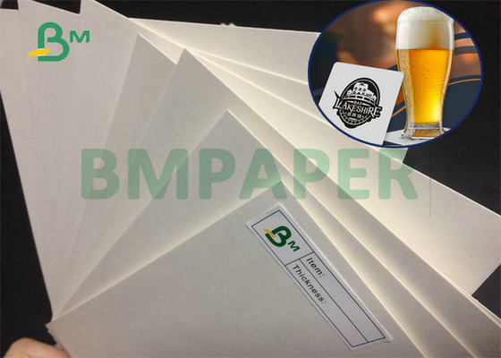 %100 Fiber Kaplamasız Bira Mat Altlığı Kağıt 0.7mm 0.8mm 0.9mm Saf Beyaz