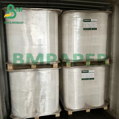 25mm x 1000m Gıda sınıfı sargılar Jumbo rulolu beyaz kağıt 28g