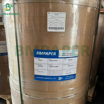 35gm 38gm Gıda ambalajı Sandviç paketi için beyaz yağ geçirmez kağıt 7 635mm