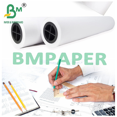 CAD Baskı için Parlak Beyaz Plotter Bond Kağıdı 36 "x 150ft 20LB On 2" Core