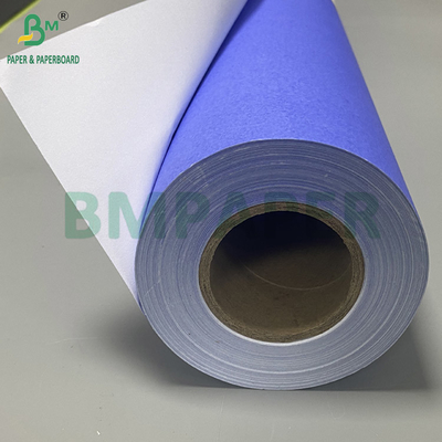 80 gram Mor Mavi Dijital Kağıt CAD Çizelge Ruloları Bir taraflı Beyaz 610mm X 50m 2 inç çekirdek
