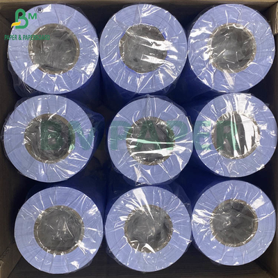 80 gram Mor Mavi Dijital Kağıt CAD Çizelge Ruloları Bir taraflı Beyaz 610mm X 50m 2 inç çekirdek