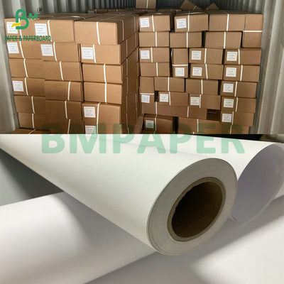 Mürekkep püskürtmesi için kaplamamış beyaz 20lb CAD Bond Kağıt 36 &quot;X 300&quot; 3 Karton başına rulolar