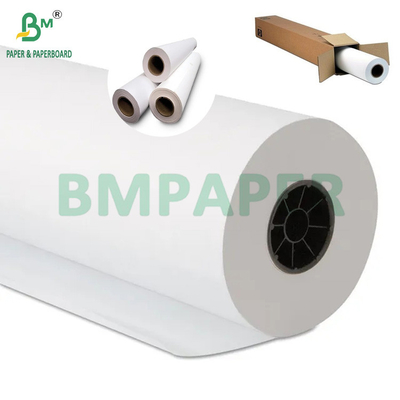 20lb Premium Kaplı Mürekkep Atışı Kağıdı Ruloları Mat Beyaz CAD Kağıdı 914mm X 30m