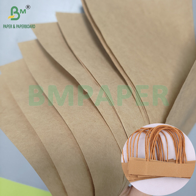 75gm Yüksek Tensile Gücü Kahverengi Kraft Kağıdı Kağıt Torba İpi Yapmak İçin