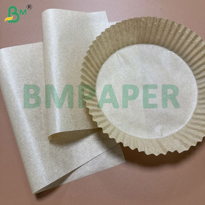 40gsm Hava Fritözü Fırın Kağıdı Çift Taraflı Silikonlu Kahverengi Kraft Özel Tabakalar / Rulolar