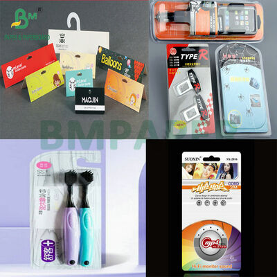 Blister Pack için ısı kapatılabilir beyaz karton levha PVC/PET ile güçlü yapışkanlık Nem geçirmez 250g 300g Perakende gösterim için katı kağıt