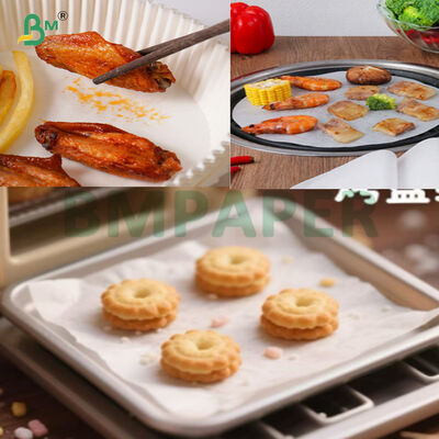 Fırın / Hava Fritözü için 40g Gıda Güvenli Silikon Yağlı Kağıt Çift Kaplamalı Beyaz