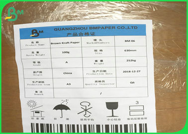 250gm - 400gm Beyazlaşmamış Doğal Kahverengi Kraft Kağıt Rulo Gıda Konteyneri için