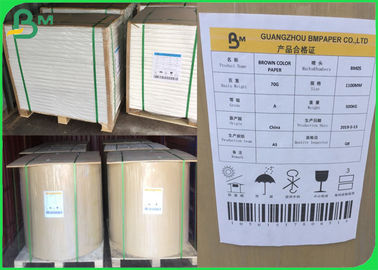 Geri dönüştürülmüş Bobina De Papel Kraft 110 - 220gsm Paket için Nem Kanıtlı