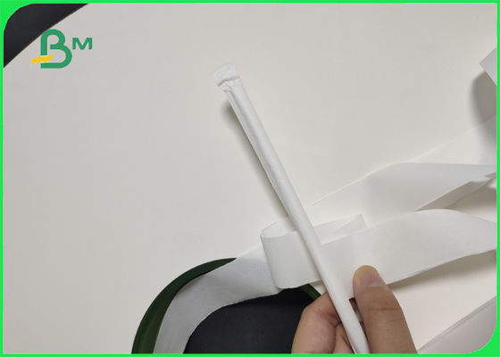 Biyodegradable FDA onaylı 32mm 44mm 24 26 28gsm Yiyecek samanı içme samanı için ambalaj kağıdı