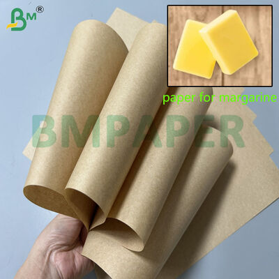60gsm 70gsm Margarin İçin Kahverengi Yağ Korumalı Kağıt 1000mm 1100mm